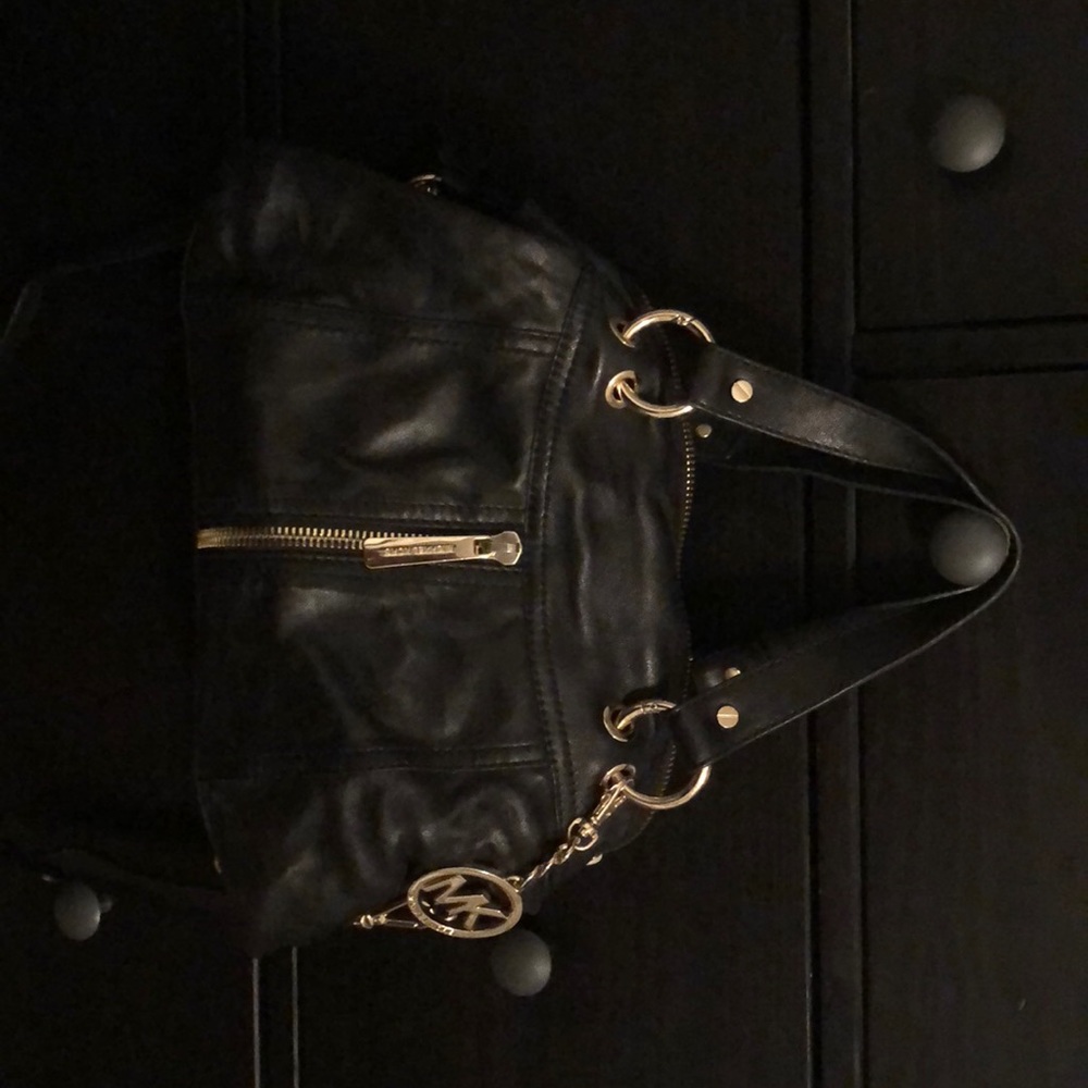 Michael Kors Black Leather Satchel